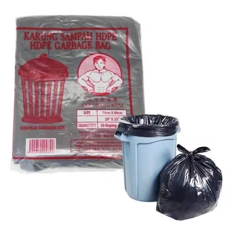 29 X 35 Black Garbage Bag / Black Plastic Trash Bag (20 Sheets / Pkt