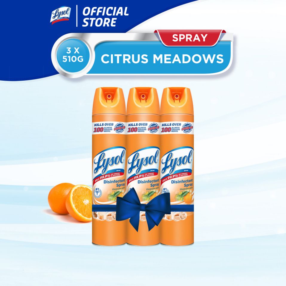 Lysol Disinfectant Spray Citrus Meadows 510g Triple Pack Shopee