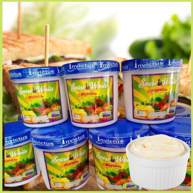 BUDGET MAYONNAISE Restaurant Supplier SNOW WHITE MAYO 1 Liter (Invictus
