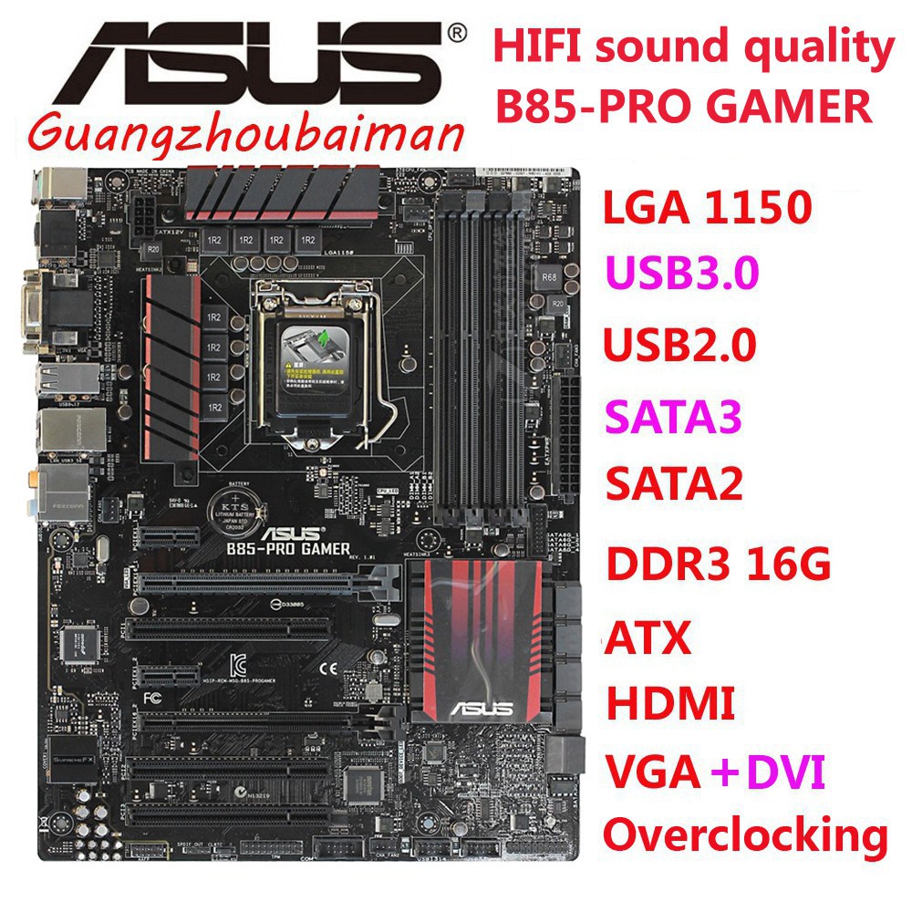 Used ASUS B85PRO GAMER Motherboard for INTEL LGA 1150 B85 Desktop