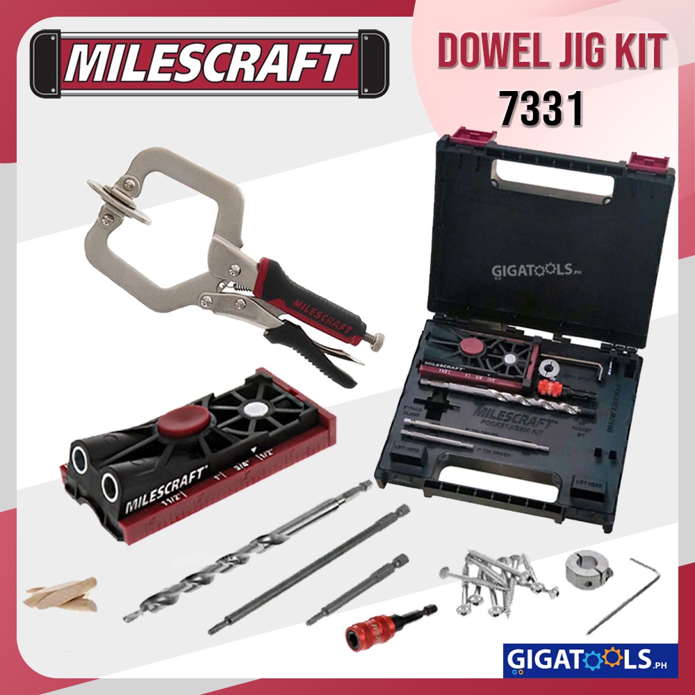 Milescraft Professional PocketJig200XT Pocket Hole Jig kit set with