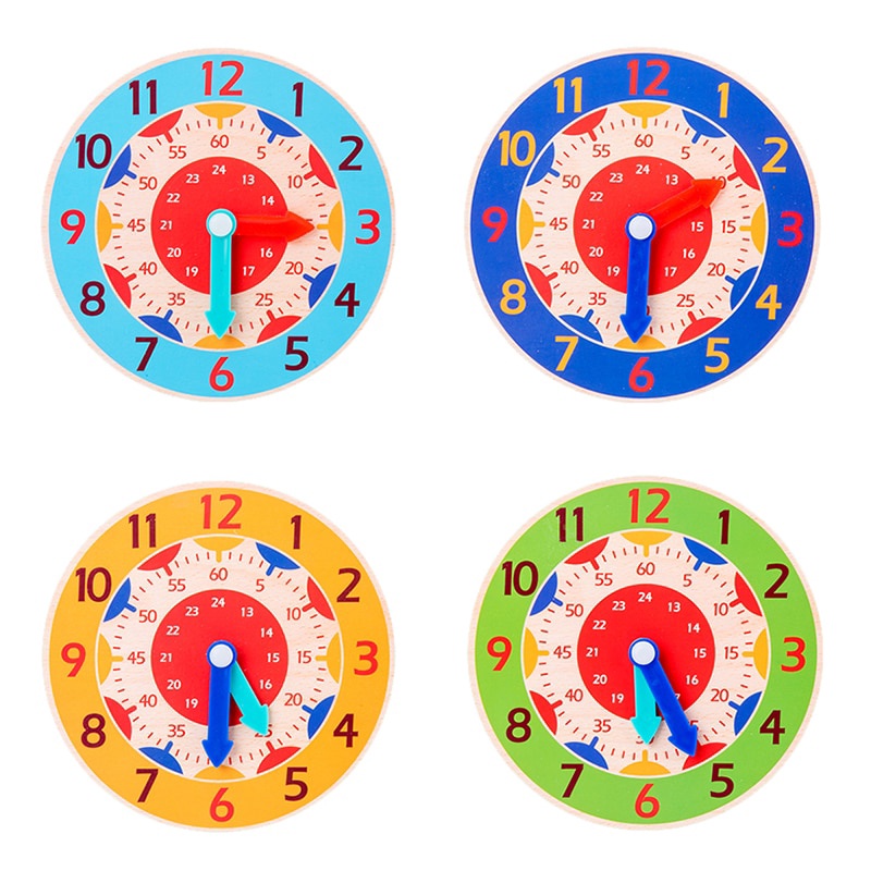 Children Montessori Clock Wooden Toys For toddlers Numbers Colorful