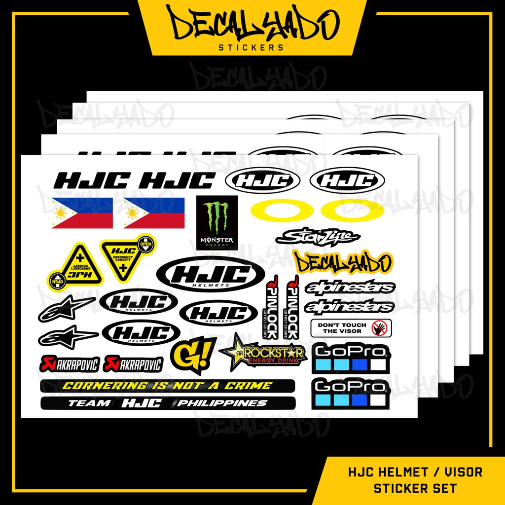 HJC Helmets Set Motorcycle Helmet Waterproof Stickers Car Vinyl Decals