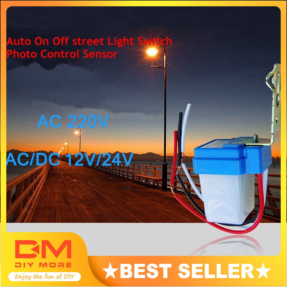 DIYMORE AC DC 12V 24V 220V 10A Auto On Off Photocell Street Light