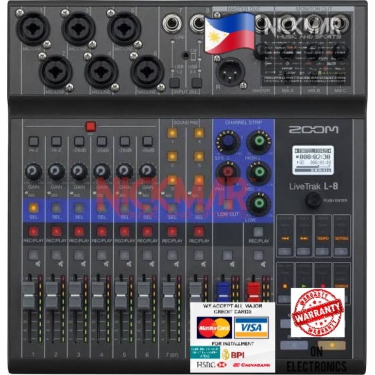 Zoom L8 Zoom L8 LiveTrak 8channel Digital Mixer/Recorder Zoom L8