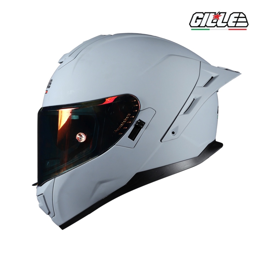 2022 Gille Falcon Solid Full Face Helmet Dual Visor Double D Ring Lock