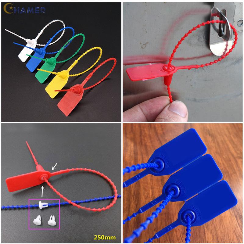 Tags Secure AntiTamper Security Numbered Pull Seals Mark Pack 100Pcs