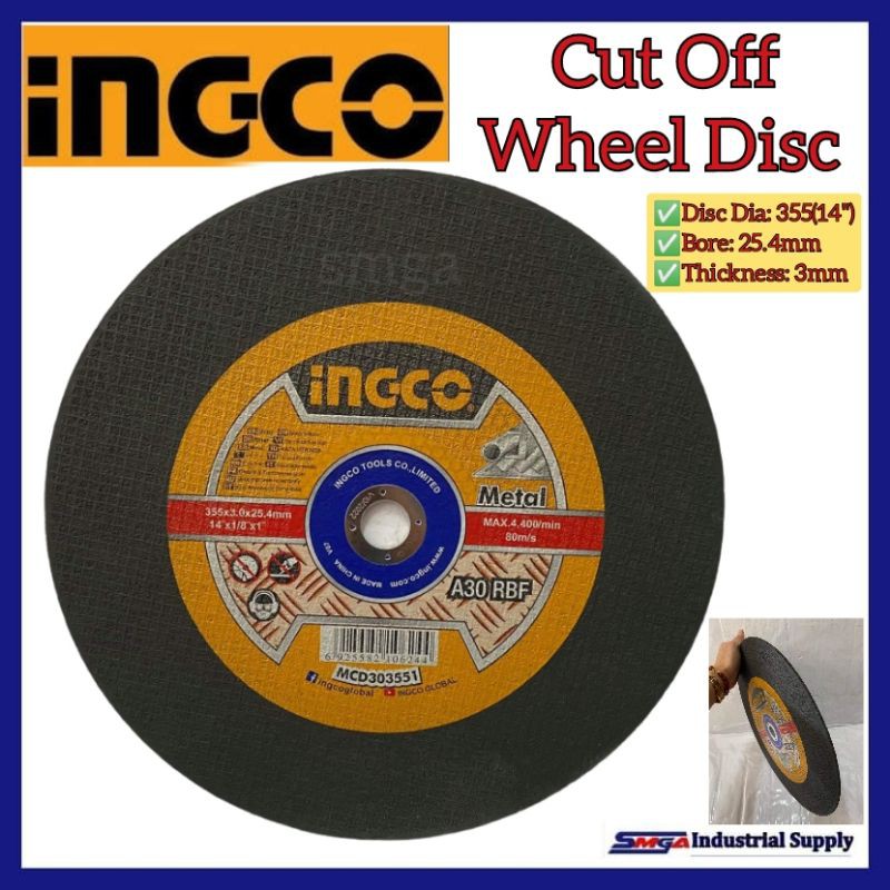 INGCO Cut Off Wheel Cutting Disc For Metal 14" MCD303551 Shopee