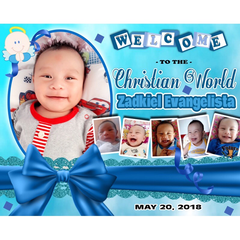 TARPAULIN 12 3x4 BAPTISM CHRISTENING BIRTHDAY BLUE presyo ₱350