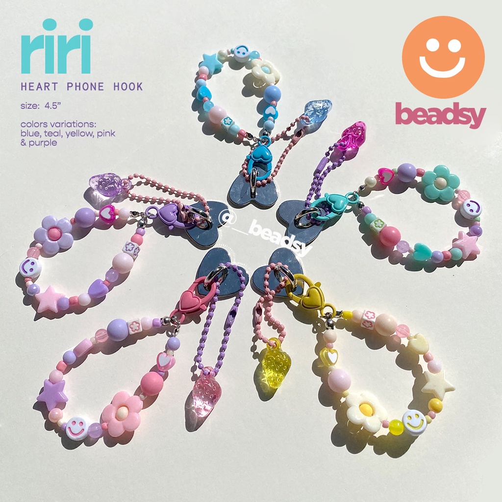 beadsy ☻ RIRI Heart Phone Hook Heart Shaped Phone Hook with Pastel