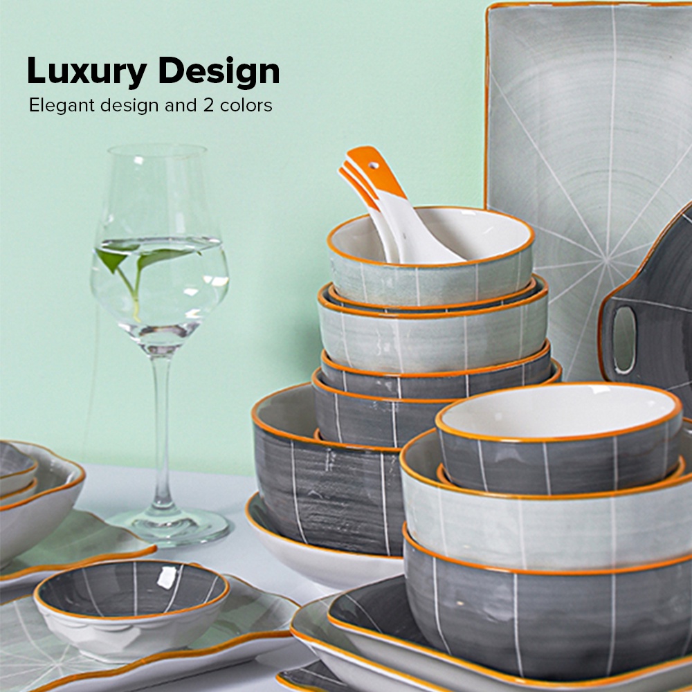 InnerView Microwavable Oven Safe Porcelain Dinnerware Serving Plate