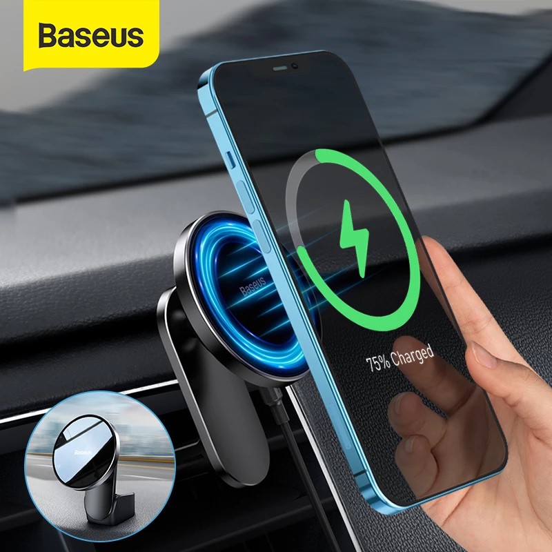Baseus Car Phone Holder Fast Charging Wireless Charger Metal