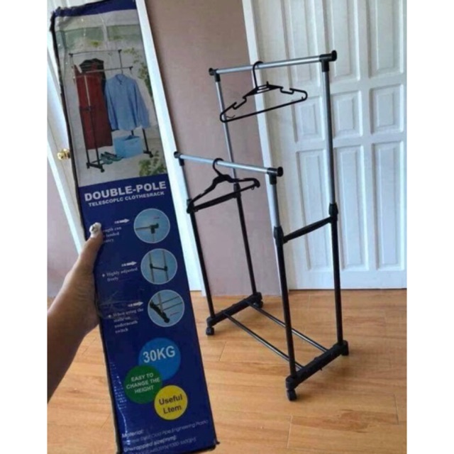 Double pole clothes telescopic rack Shopee Philippines