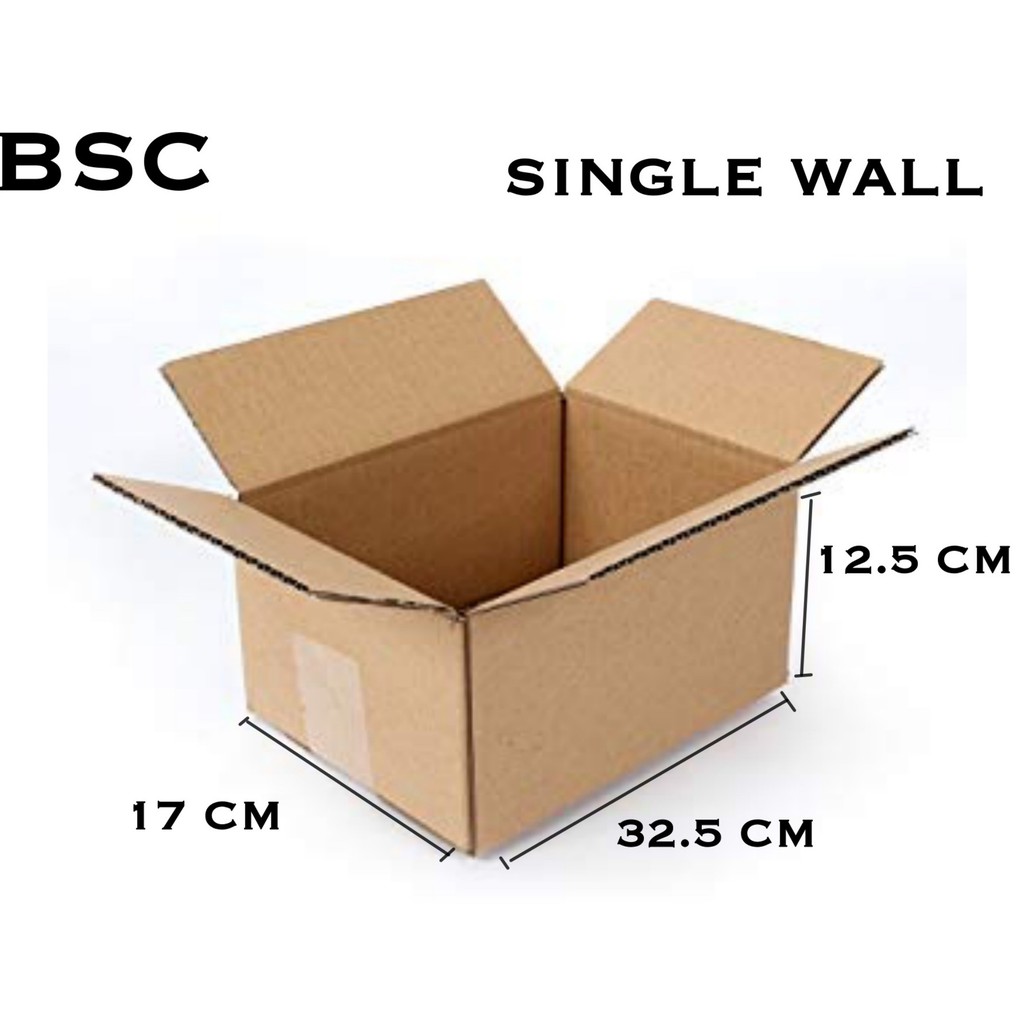 25 PCS Corrugated Cartons SINGLE WALL (32.5 CM x 17 CM x 12.5 CM) ONLY