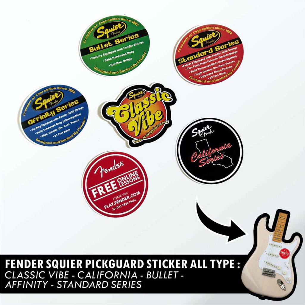 Fender Squier Guitar Pickguard Sticker And Bass Pickguard Sticker Set