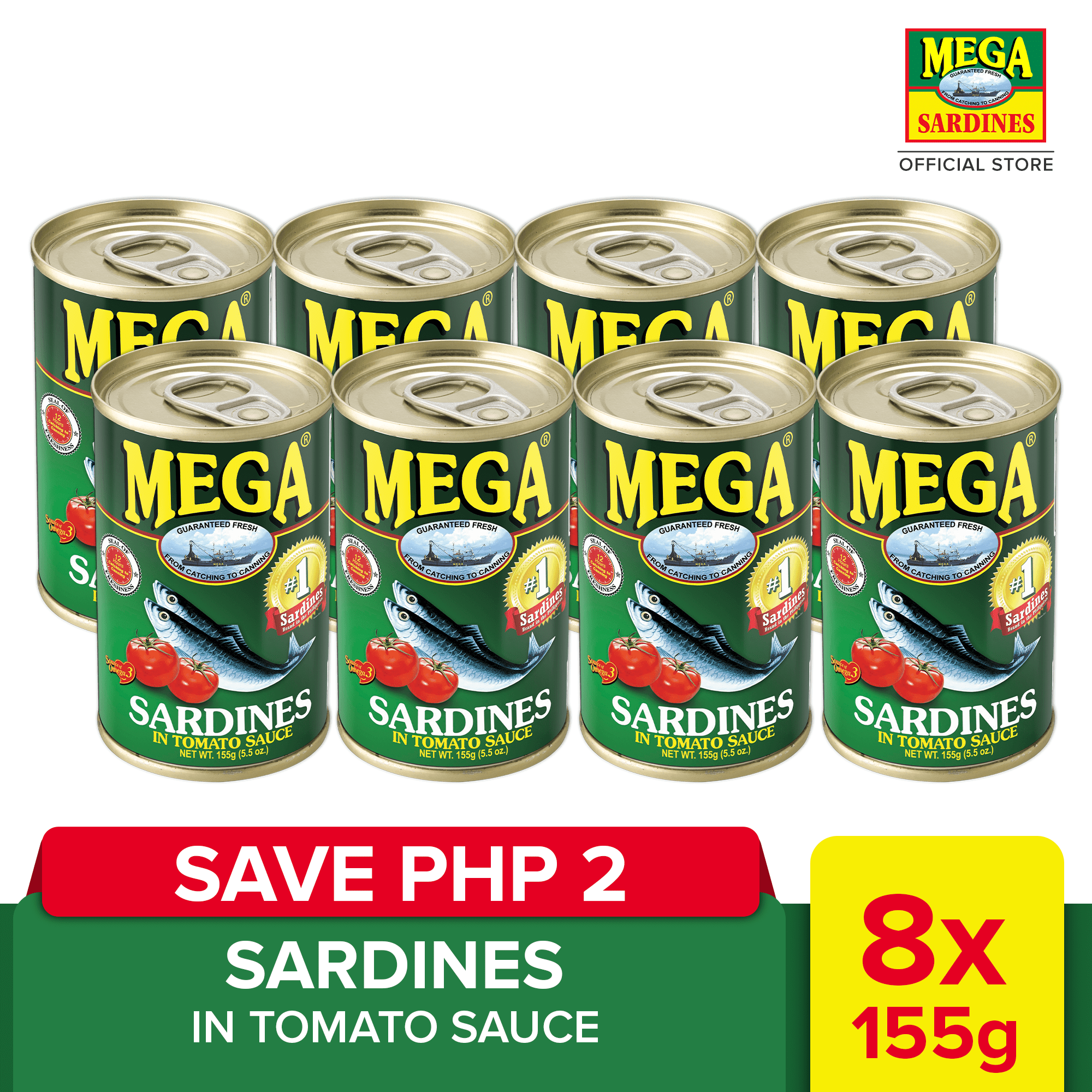 Mega Sardines in Tomato Sauce 155g Buy 8 Save 2php Shopee Philippines