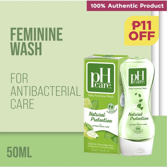 pH Care Daily Feminine Wash Natural Protection 50ml (P11 OFF) Shopee