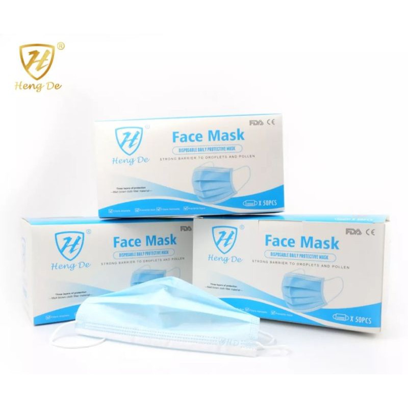 【LOWEST PRICE】Hengde Face Mask 3ply Disposable Blue Surgical Masks