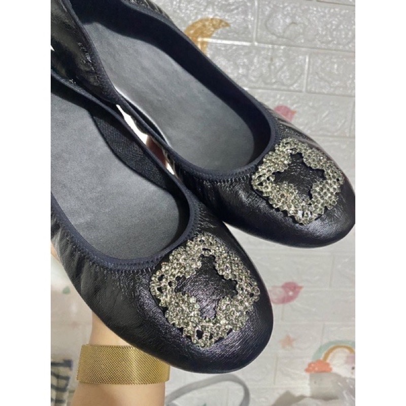 Empress Premium Gunmetal Buckles Ballet Flats Marikina Made Shoes