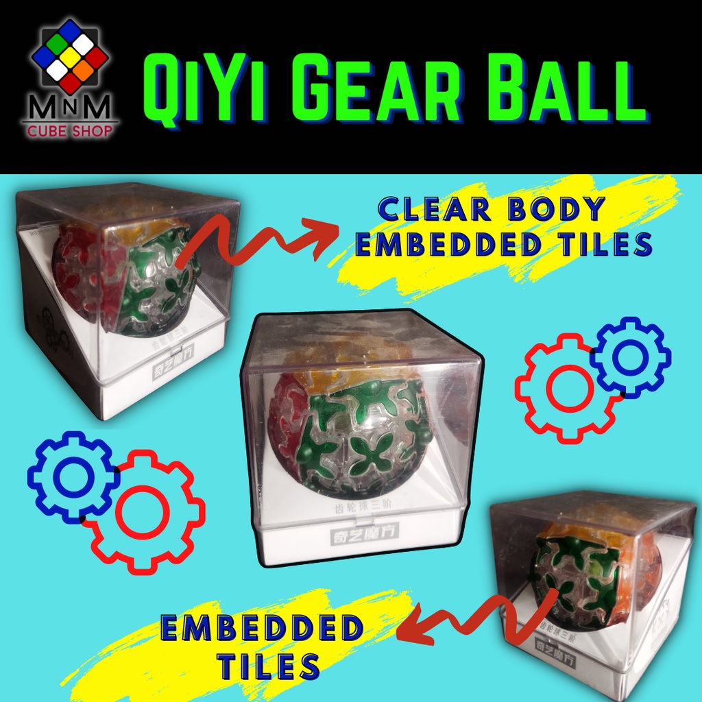 Qiyi Gear Ball Clear Body with embedded tiles Shopee Philippines