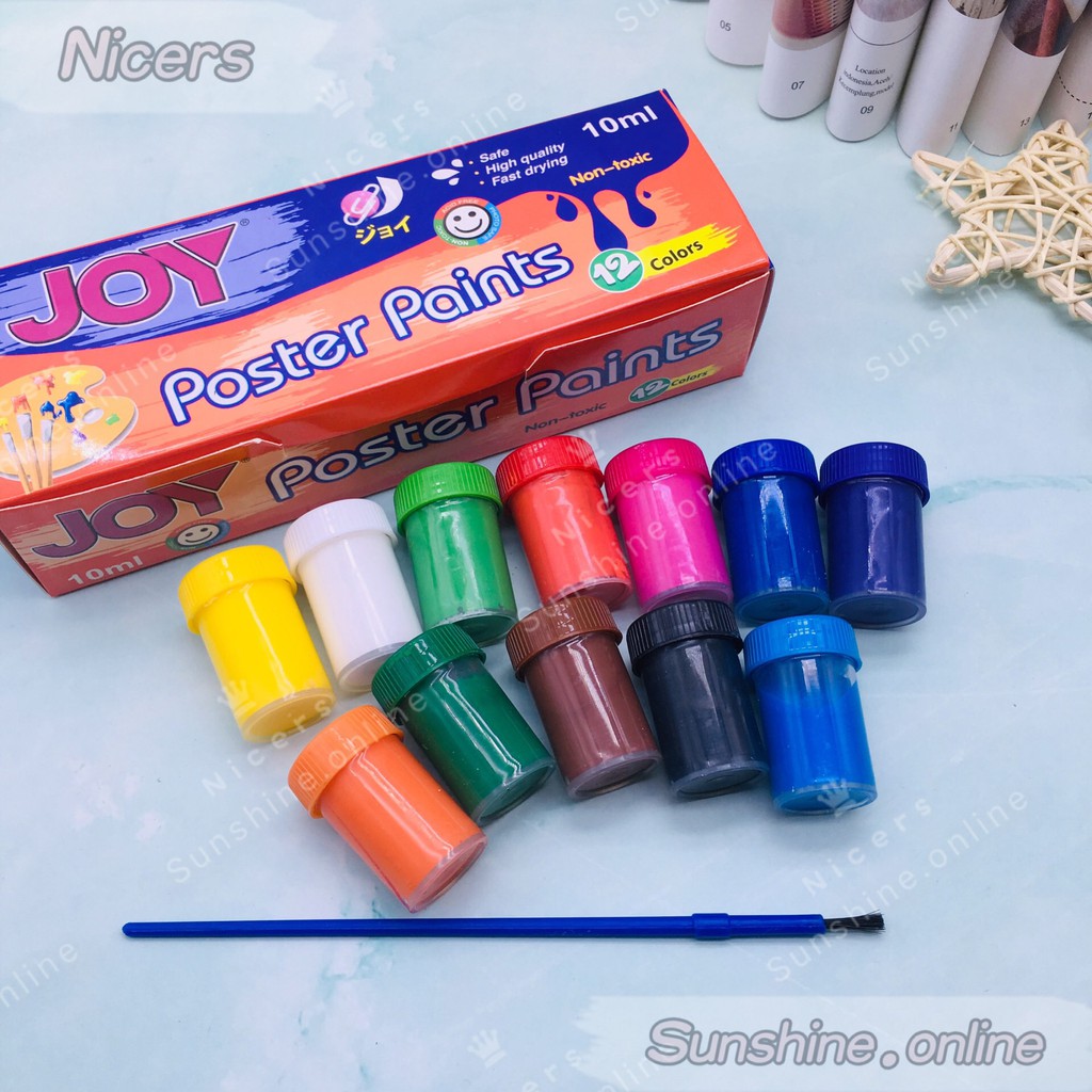 JOY POSTER paints color 12colors*10ml W/brush Shopee Philippines
