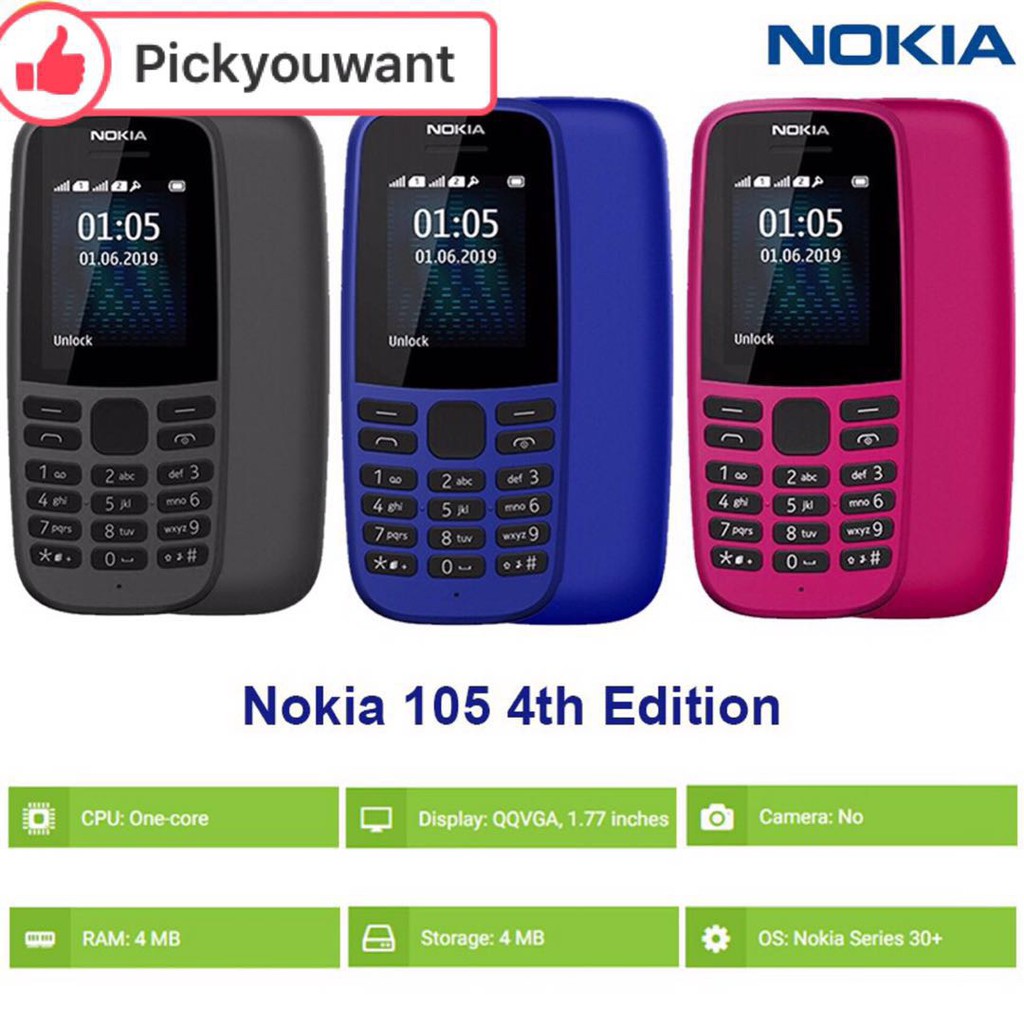 Original Nokia 105 4th Edition Dual Sim NTC Registered