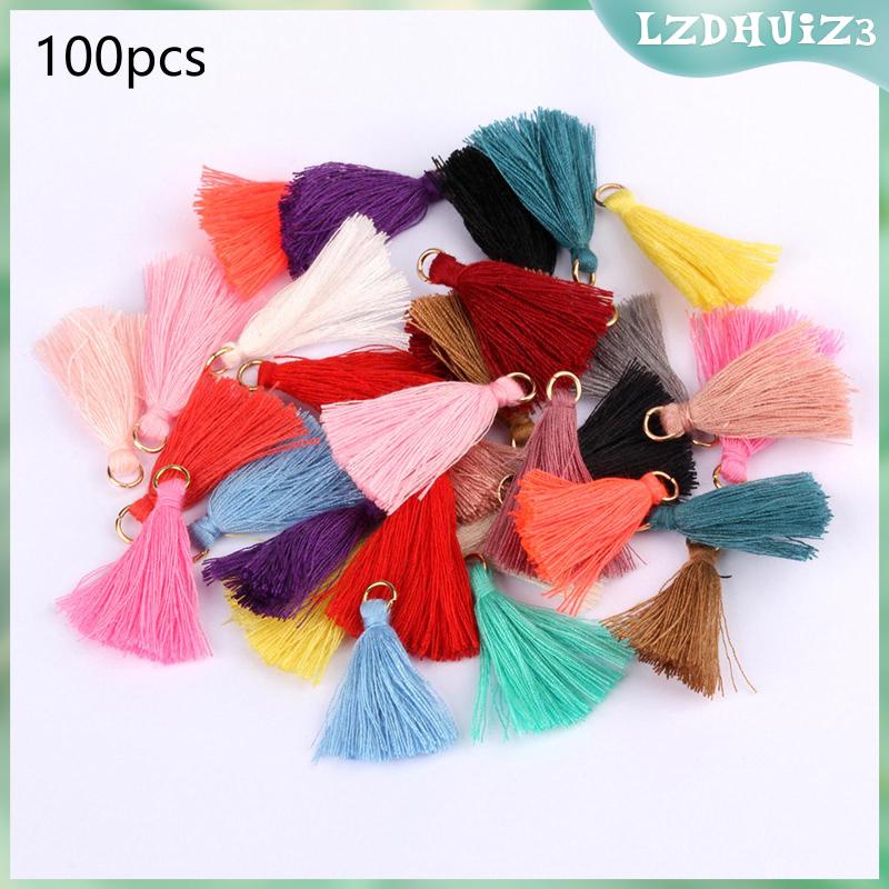 [YYDS] 100 Pieces Multi Color Mini Tassels Handmade DIY Silky Tiny