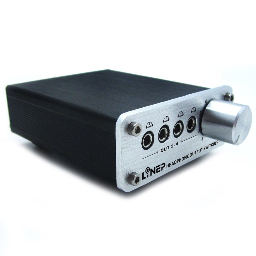 3.5mm MP3 Switch Audio Headphone Output Switcher Black (4In / 4Out