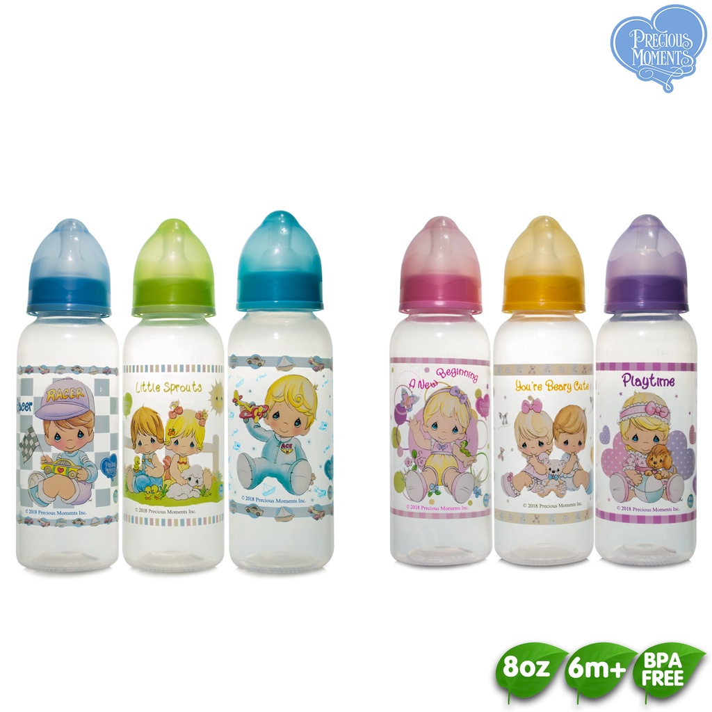8oz Clear Baby Fedding Bottles Set Of 3, Baby bottle for 6months and up