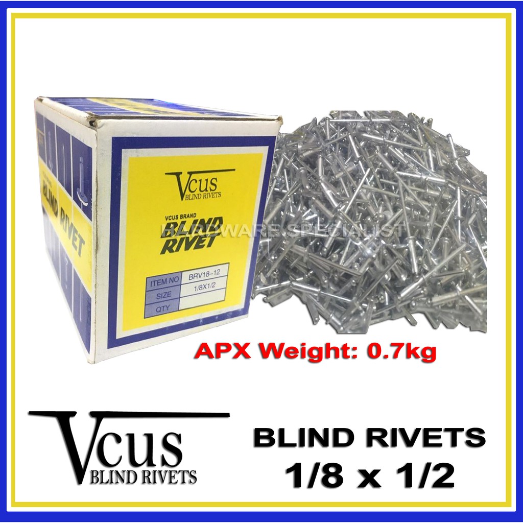 Blind Rivets 1/8” x 1/2” VCUS Brand Shopee Philippines