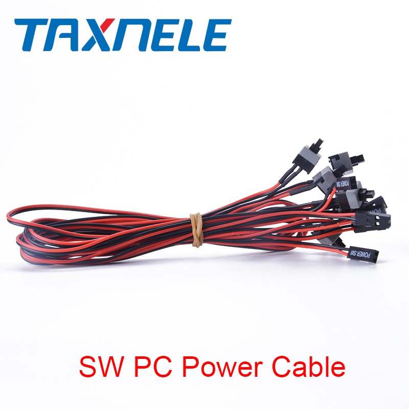 10 Pcs 2 Pin 58cm SW PC Power Cable on/off Push Button ATX Computer