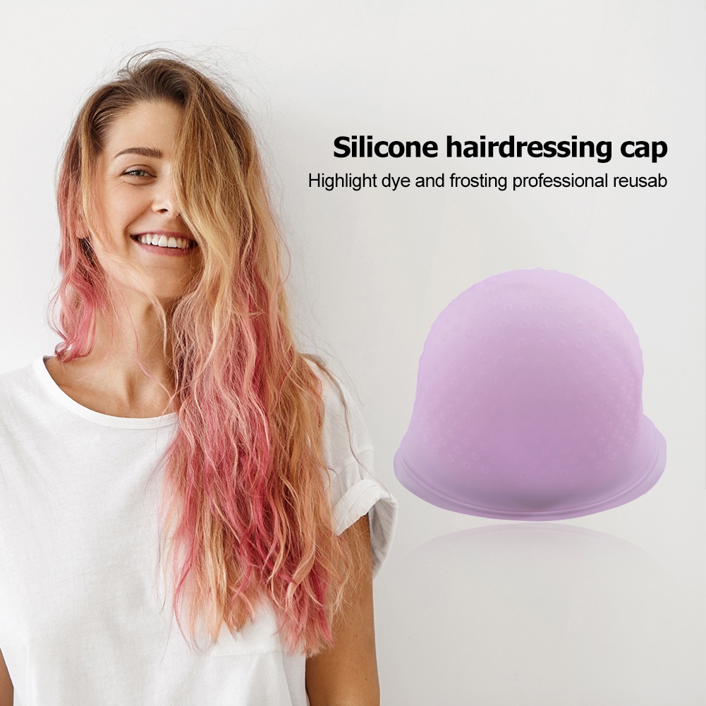 FSF Pro Silicone Dye Hair Cap with Needle Reusable Hair Color Caps Hat