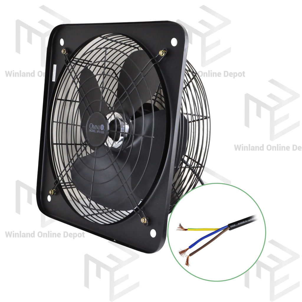 Omni Original Industrial Wall Mounted Exhaust Fan 12inch with Grille XFV300 * WINLAND