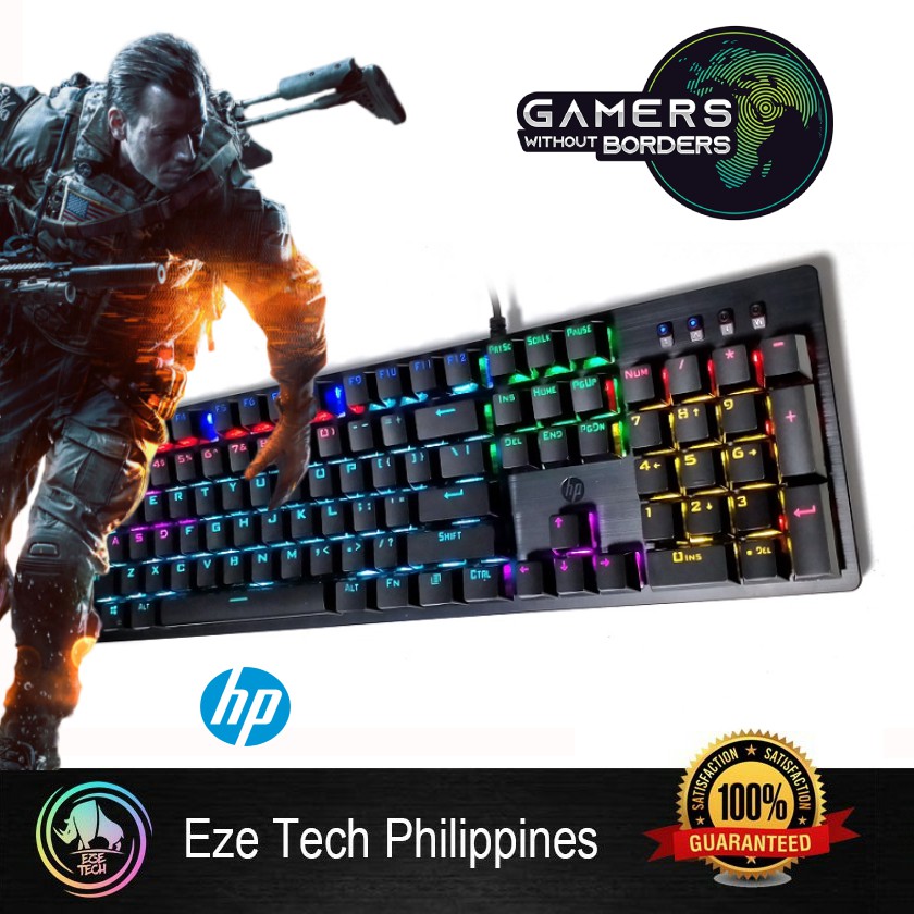 HP MECHANICAL GAMING KEYBOARD BLUE SWITCH HPGK400F RGB Shopee