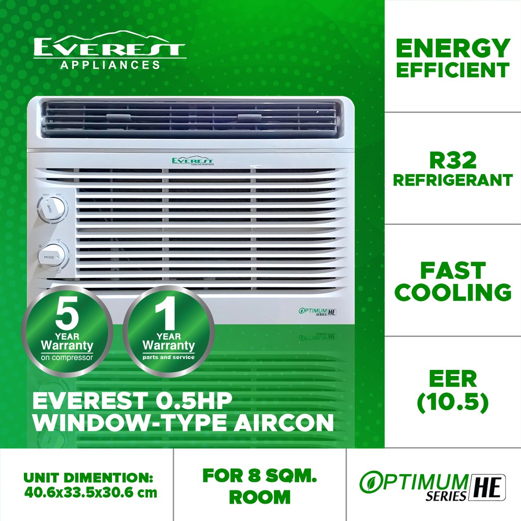 Everest 0.5 HP Window Type Manual Aircon ETM05WD Shopee Philippines