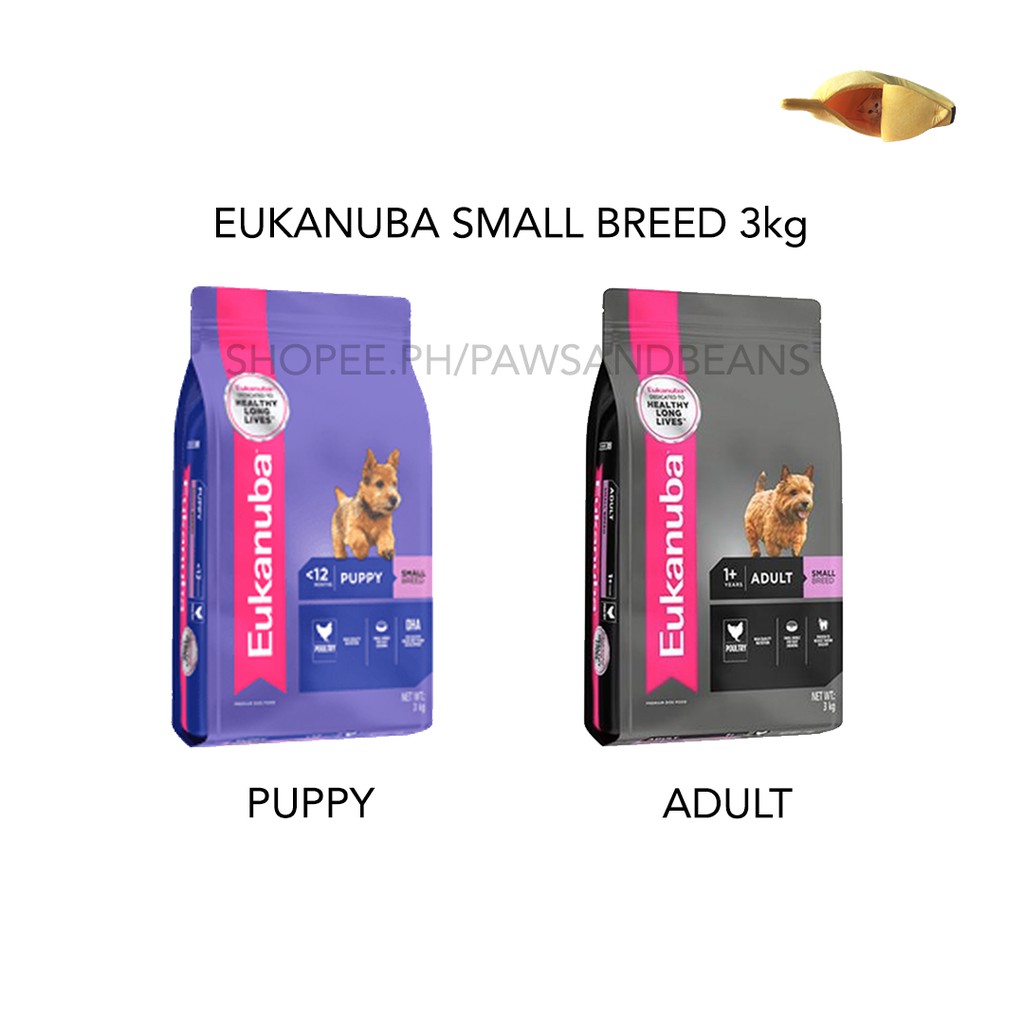 Eukanuba Dog Food for Small Breed Puppy or Adult Dogs in 3kg Original