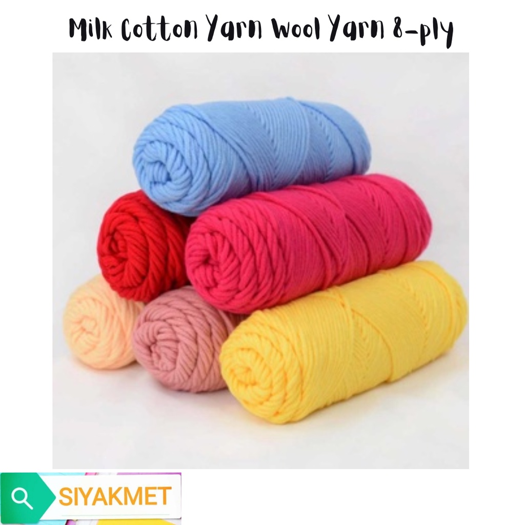 Siyakmet Knitting Yarn 100g Milk Cotton Yarn Wool Yarn 8ply yarn Thread for Hand Knitting Scarf
