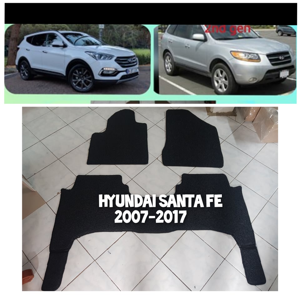 Hyundai Santa Fe 20072017 nomad rubber carmat 1st 2nd rows with piping Santa Fe nomad custom