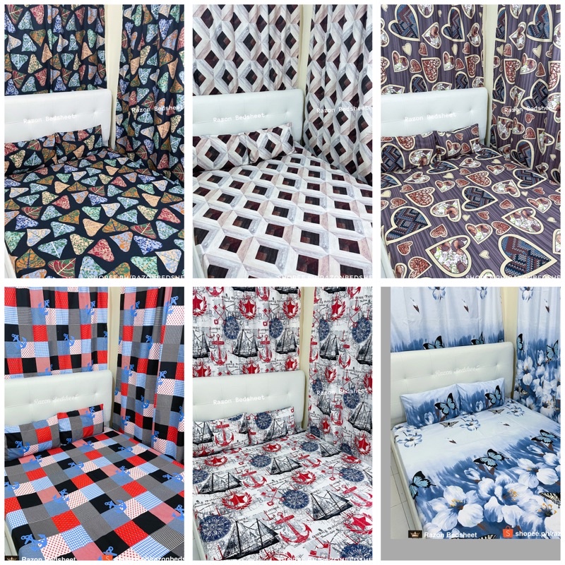 CANADIAN COTTON 3 in 1 BEDSHEET (1 FITTED BEDSHEET WITH 2 PILLOWCASE