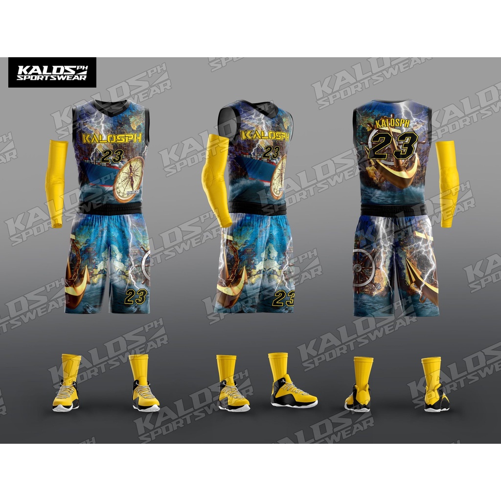 0039 SEAFARER MARINE SEAMAN DESIGN BASKETBALL JERSEY SET SANDO AND