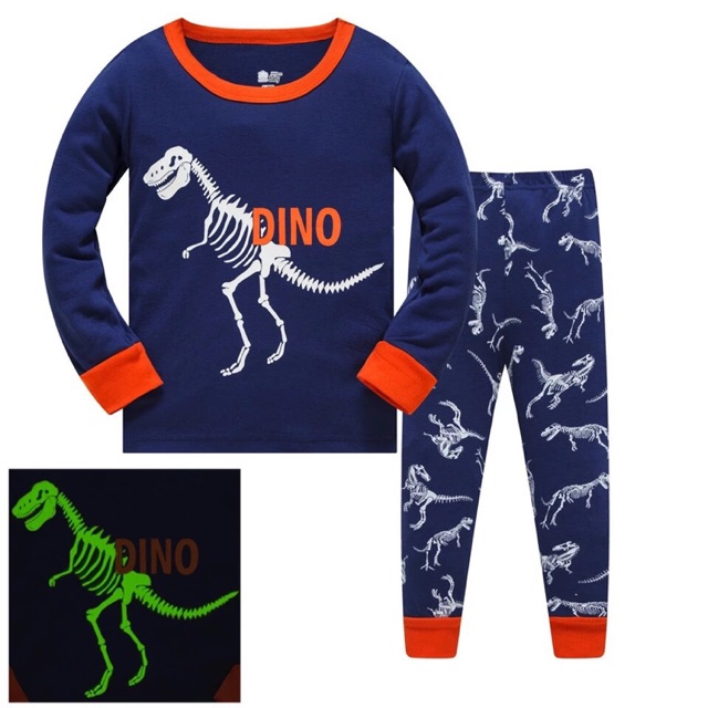Dinosaur Pajamas for Boys / Kids (Glow in the Dark) Shopee Philippines