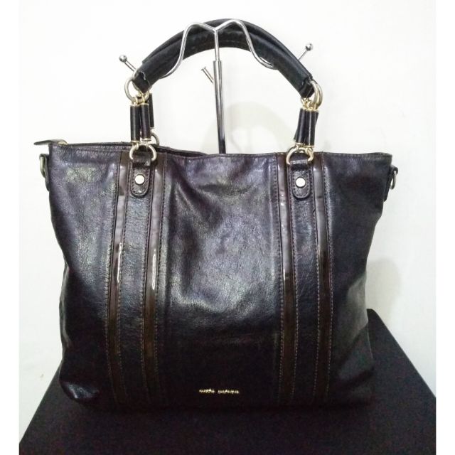 Preloved Vintage Mila Schön Genuine Leather Bag with Serial Shopee