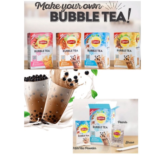 Lipton Bubble Tea Kit / Make Your Own Milk Tea in 5 Servings / 325g