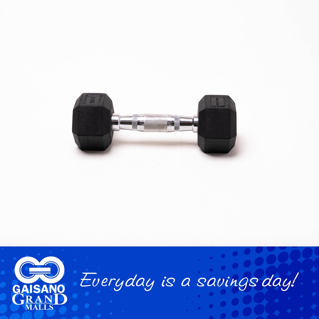 Hex Dumbbell Rubber Coated Hexagonal Cast Iron Weights with Knurled