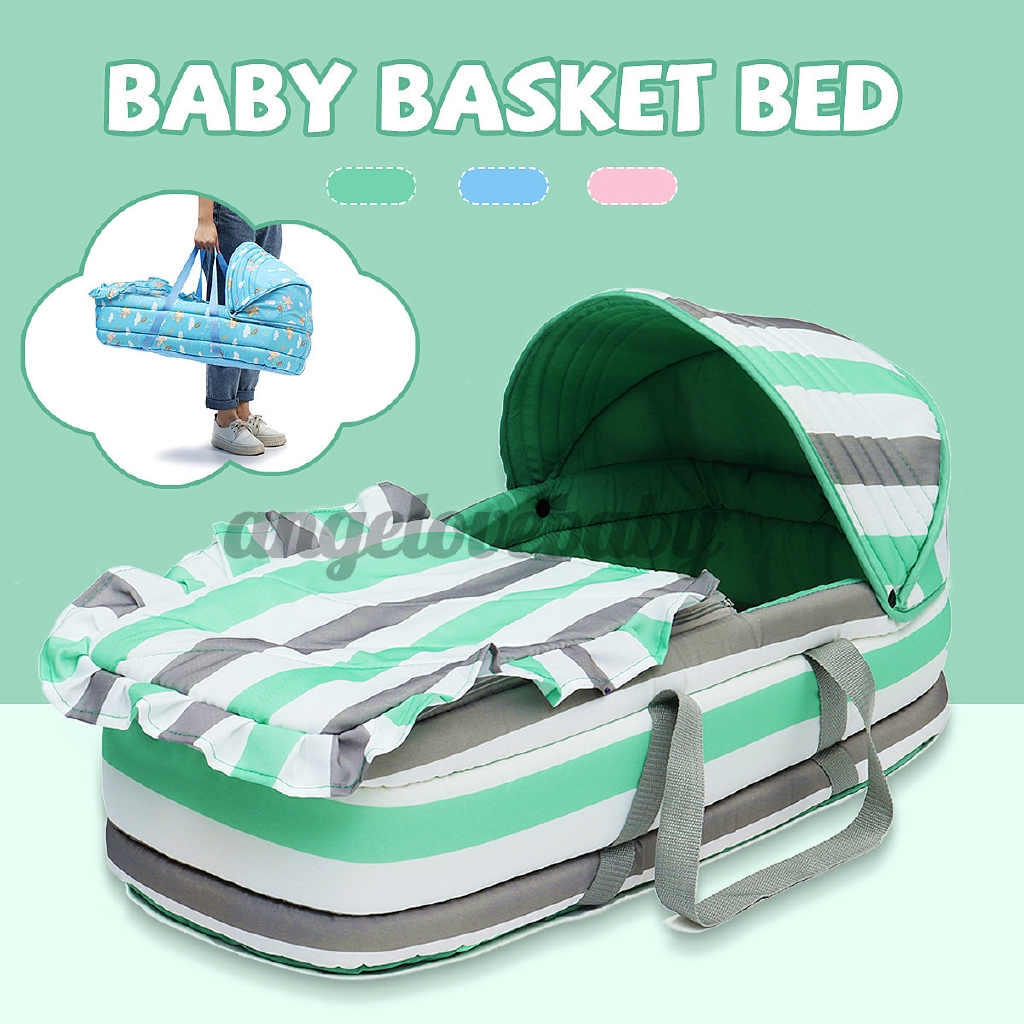 Baby Moses Basket Safe Newborn Travel Bed Carrier Cradle With