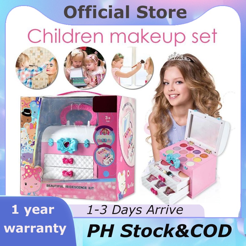 Non toxic and washable kids makeup set,girl pretend play makeup set cosmetic kit toy with