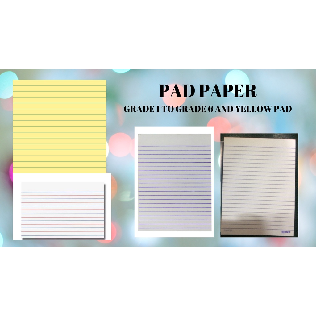 Grade 1 to grade 4 and Yellow Pad Paper 1 pad only Shopee Philippines