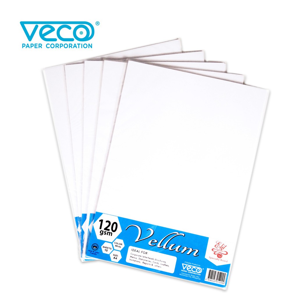 Veco Elit Vellum Board 120gsm White (10sheets/set x 5 sets=50 sheets
