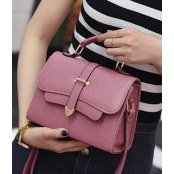 Classy Leather Sling Bag Office Casual Handbag Korean Pastel Women Shoulder Bag Sling Bag School