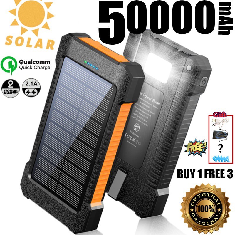 Solar power bank 50000mah buy 1 free 3 waterproof quick charge power